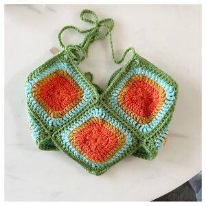 Vintage knit crop top S